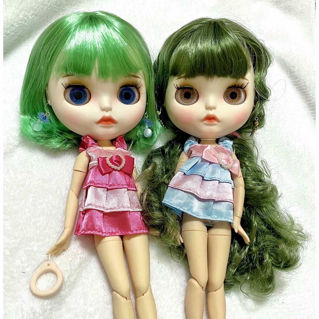 セール！2体セット アイシードール ･ icydoll ･ グリーン･緑の双子人形