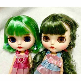 セール！2体セット アイシードール ･ icydoll ･ グリーン･緑の双子人形