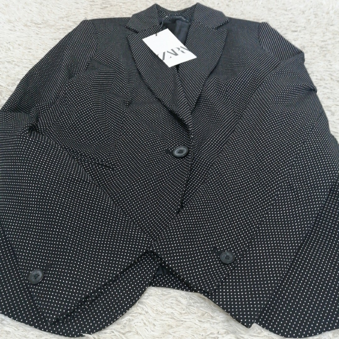 新品未使用タグ付き【ZARA】洗える ザラ パンツスーツ ドット ブラック