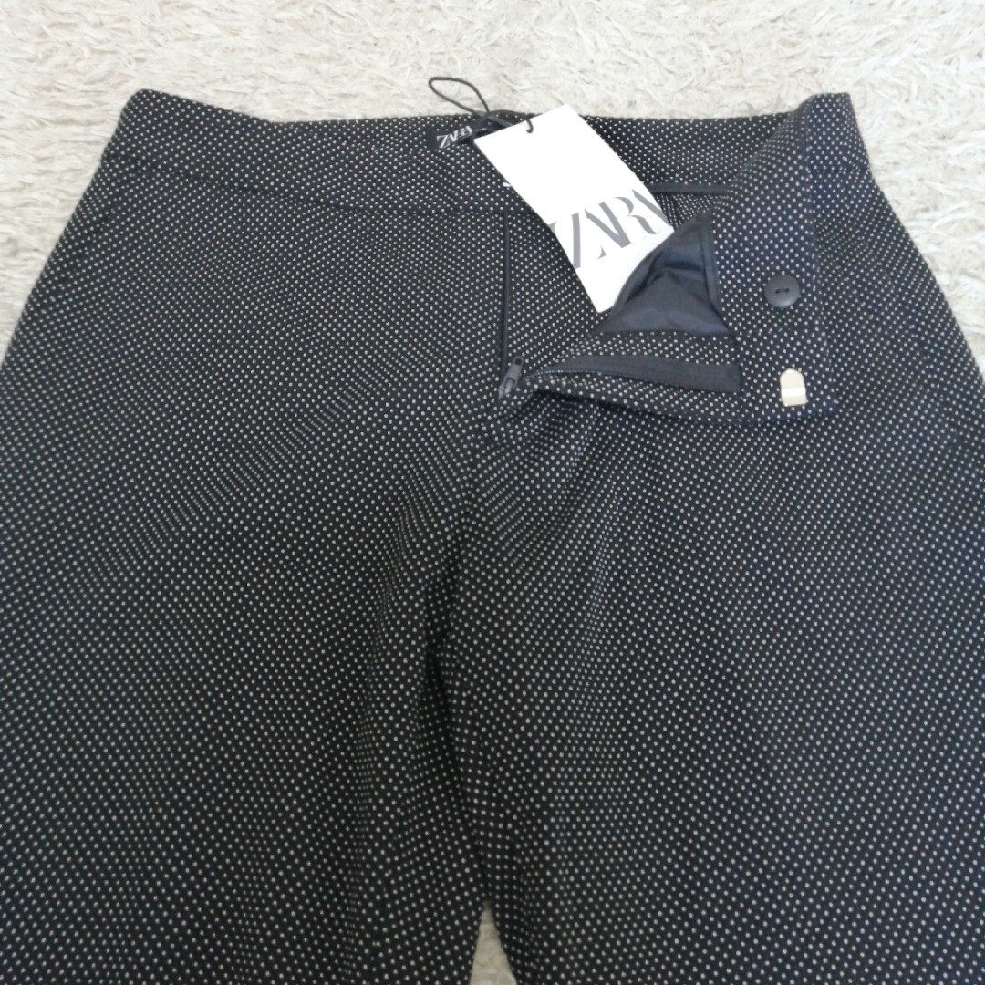 新品未使用タグ付き【ZARA】洗える ザラ パンツスーツ ドット ブラック