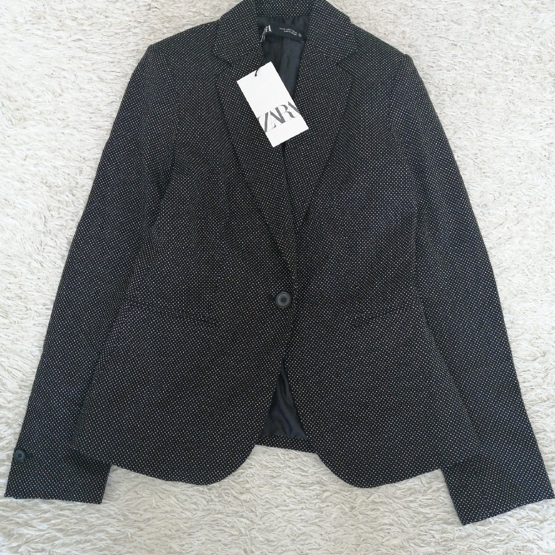新品未使用タグ付き【ZARA】洗える ザラ パンツスーツ ドット ブラック