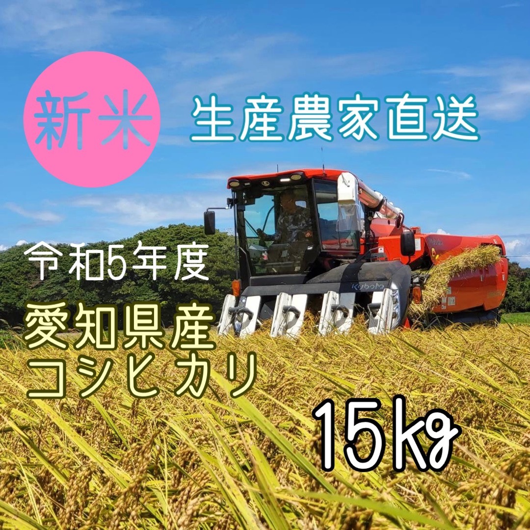 新米　愛知県産コシヒカリ　15㎏（白米13.5㎏）