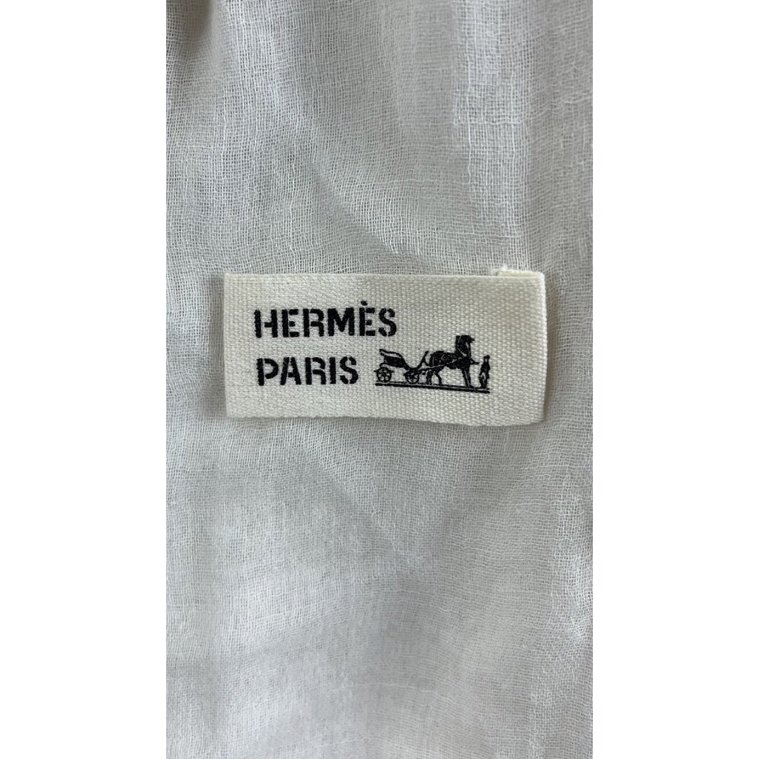 Hermes - 極美品 HERMES PARIS エルメス 大判ストール ホワイト