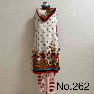 【No.262】インド　ネパール　民族衣装　パンジャブドレス　ノースリーブ(セット/コーデ)