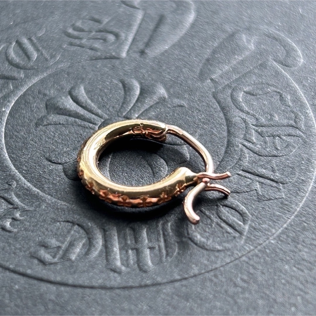 新品未使用 クロムハーツ 22k HOOP TFL SML フープピアス-