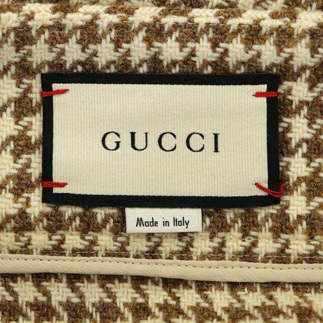 Gucci - GUCCI GGマーモント 千鳥格子 ミニスカート 36 茶 633226の