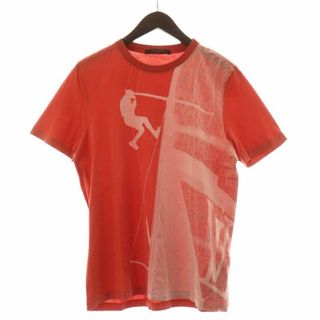 ルイヴィトン(LOUIS VUITTON)のルイヴィトン Tシャツ カットソー 半袖 プリント S 赤 白(Tシャツ/カットソー(半袖/袖なし))