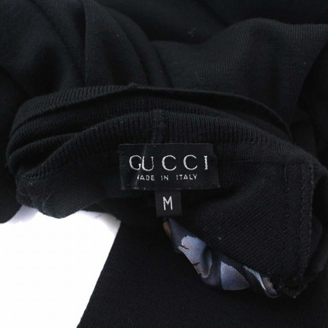 Gucci(グッチ)のグッチ ヴィンテージ タートルネック ニット チュニック 長袖 プリント M 黒 レディースのトップス(ニット/セーター)の商品写真