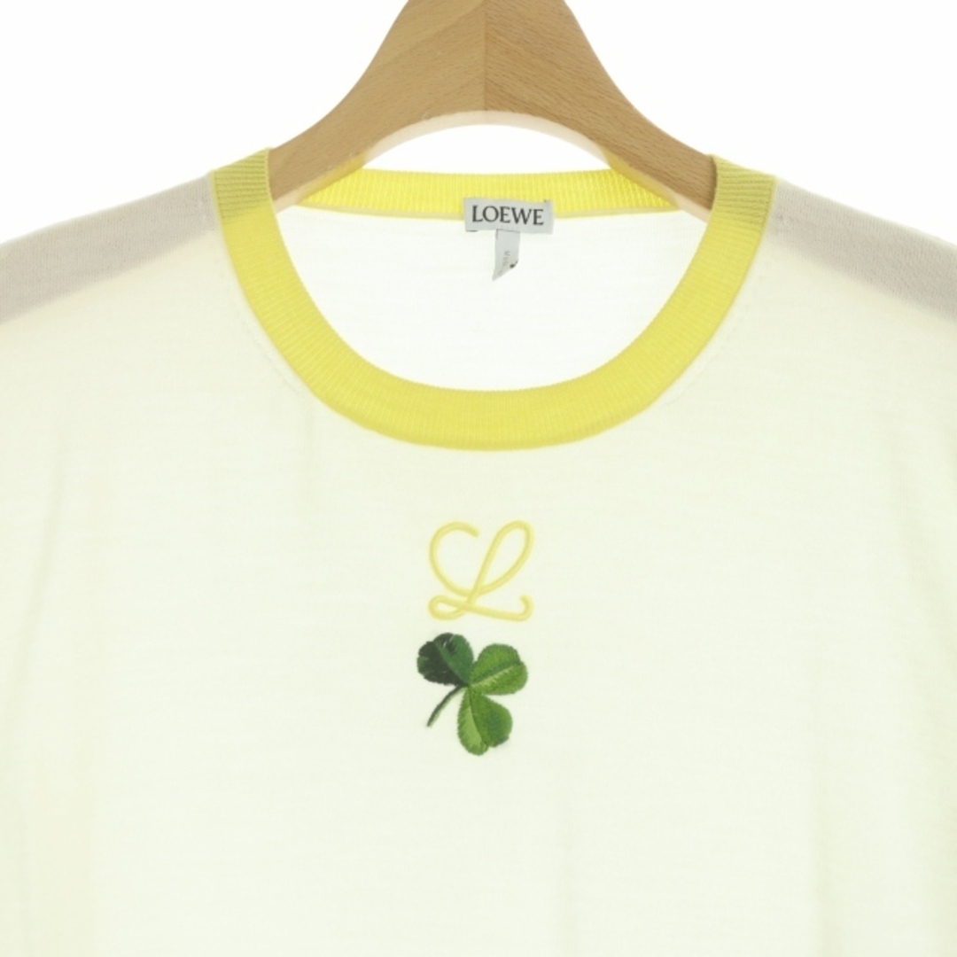 LOEWE(ロエベ)のロエベ ロゴ クローバー 刺繍 ニットソー プルオーバー M オフホワイト レディースのトップス(ニット/セーター)の商品写真