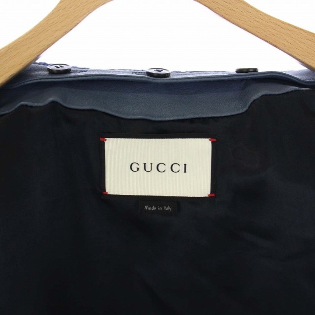 Gucci(グッチ)のGUCCI レザー スタジャン ジャケット 革ジャン ワッペン 433562 メンズのジャケット/アウター(ブルゾン)の商品写真