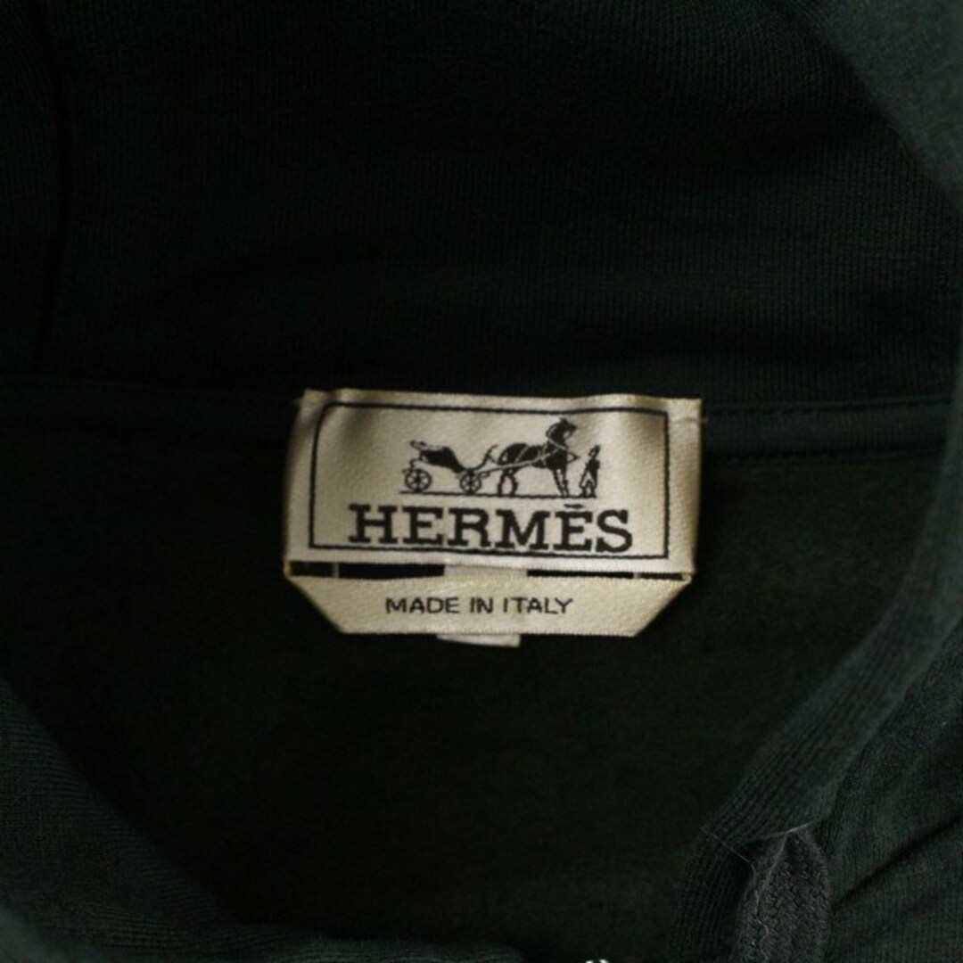 HERMES 22AW レザーディテール セットアップ パーカー パンツ S 緑