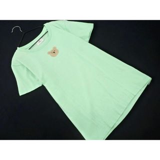 メリージェニー(merry jenny)のmerry jenny メリージェニー ベア ワッペン Tシャツ 緑 ■◆ レディース(Tシャツ(半袖/袖なし))