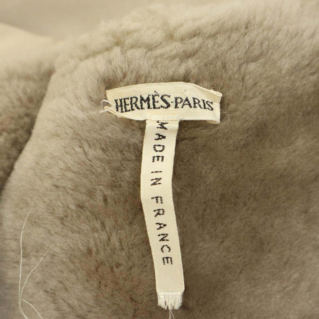 エルメス ムートン ジャケット レディース アイボリー HERMES  【アパレル・小物】