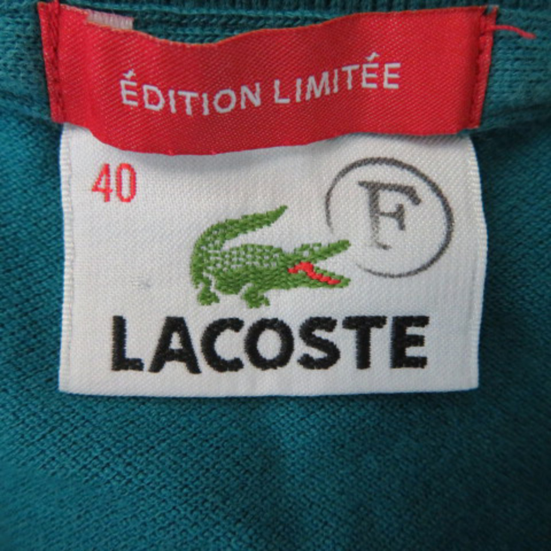 LACOSTE(ラコステ)のラコステ ポロシャツ 半袖 ポロカラー ロゴ刺繍 40 緑 グリーン レディースのトップス(シャツ/ブラウス(半袖/袖なし))の商品写真