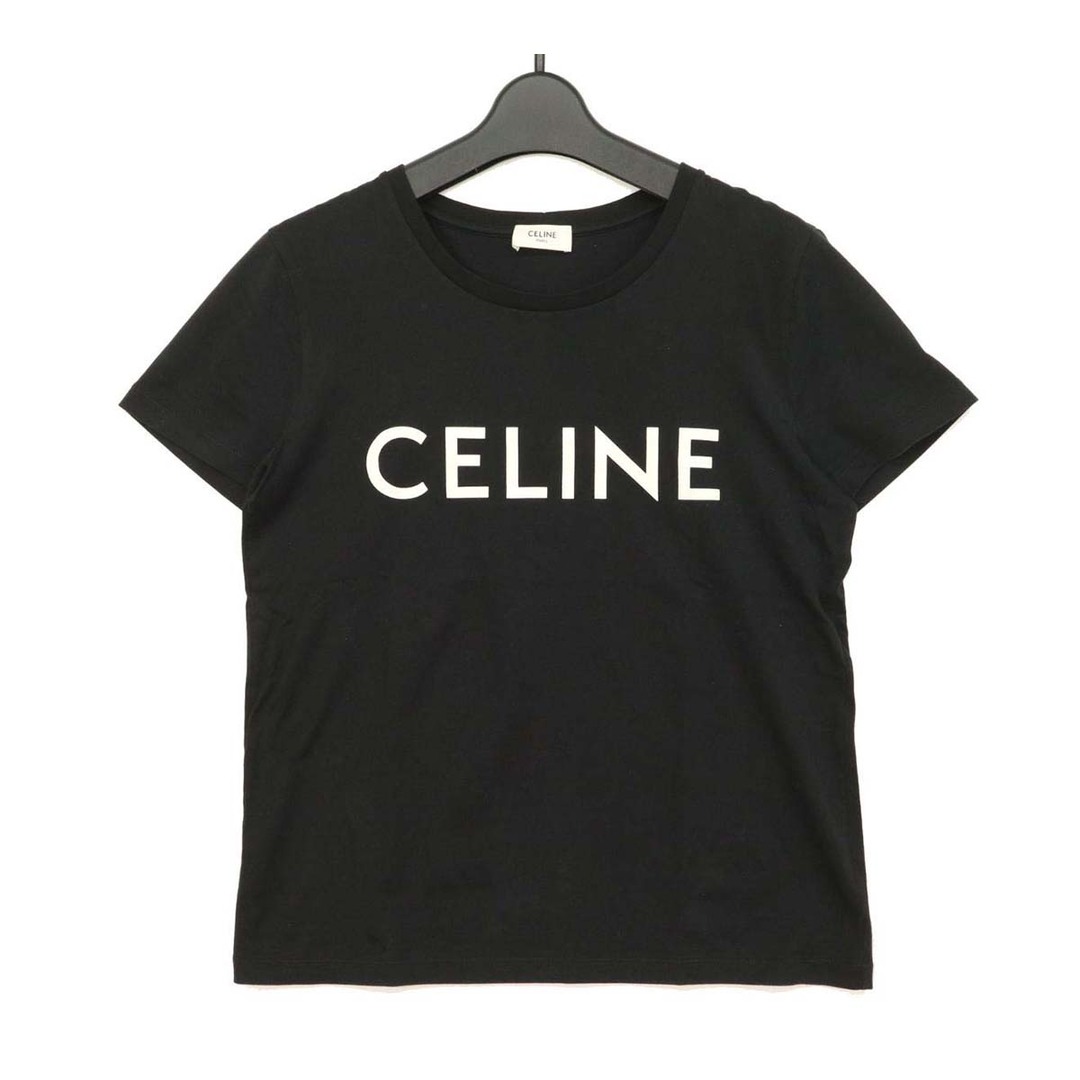 セリーヌ ロゴ プリント Tシャツ 2X314916G レディース ブラック CELINE 【中古】 【アパレル・小物】 | フリマアプリ ラクマ