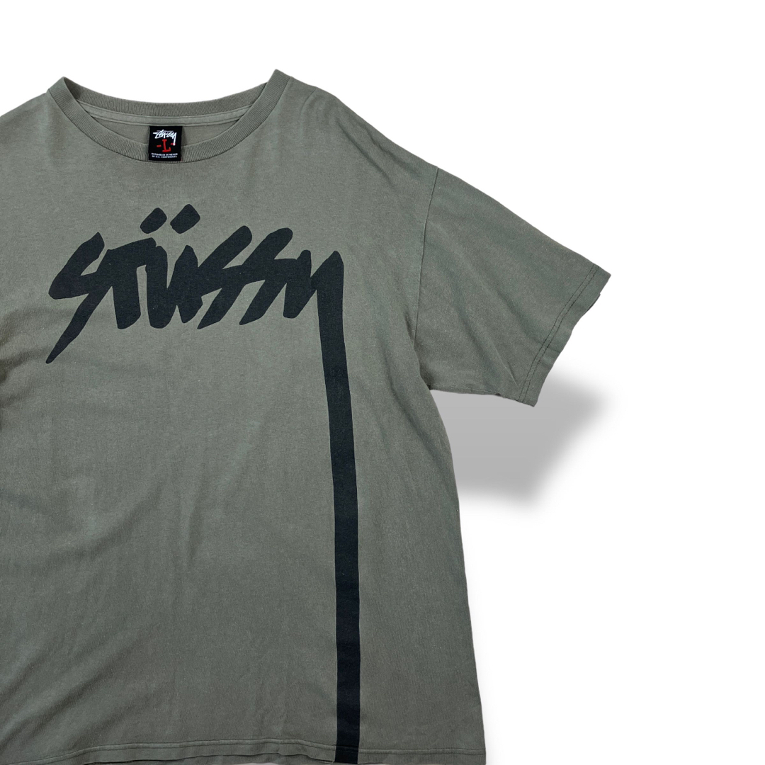 値下げ可old stussy 00s〜 オールドフォント　パーカー　グリーン