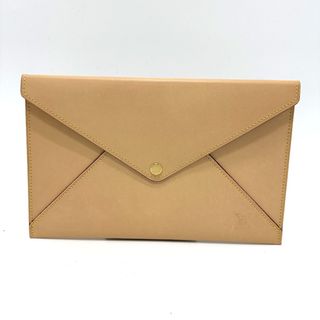 ルイヴィトン(LOUIS VUITTON)のルイヴィトン LOUIS VUITTON エンベロップ トラベル R98930 ポーチ 書類ケース ノベルティ 非売品 カバン クラッチバッグ ヌメ革 ベージュ 美品(クラッチバッグ)