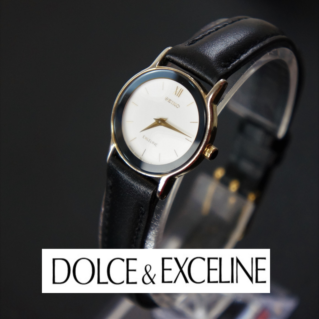 SEIKO - 【稼働美品】セイコー EXCELINE 白文字盤 電池交換済 新品