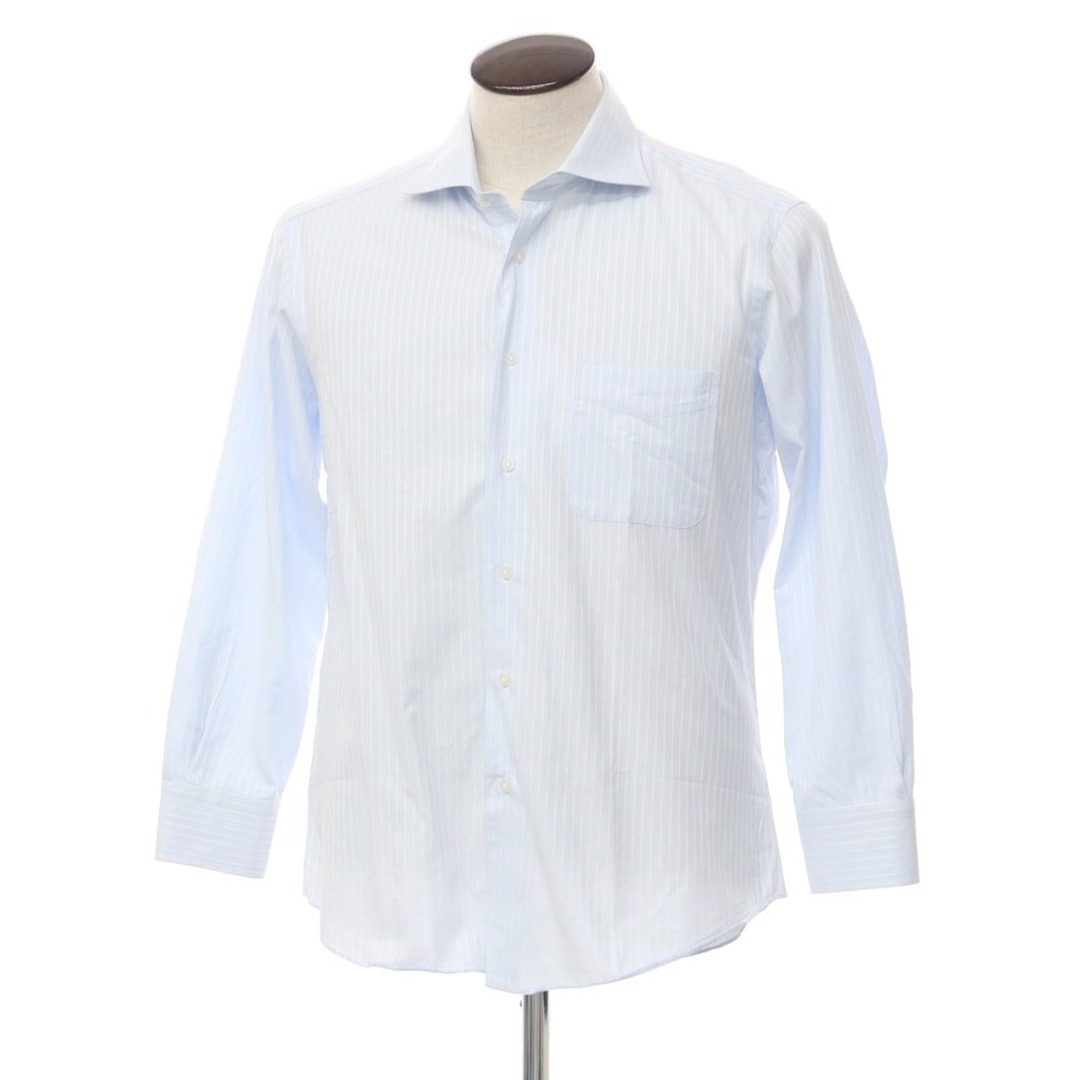 【中古】アザブテーラー azabu tailor コットン ストライプ ドレスシャツ ライトブルーxホワイト【サイズ表記なし（XL位）】【メンズ】 |  フリマアプリ ラクマ