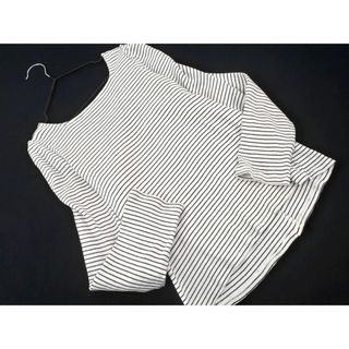 ロペピクニック(Rope' Picnic)のロペピクニック ボーダー シャーリング カットソー size38/白ｘ黒 ■◇ レディース(カットソー(長袖/七分))