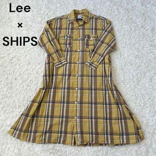 リー(Lee)のLee×Ships リー　シップス　別注　シャツ　チェック　ワンピース　長袖(ロングワンピース/マキシワンピース)