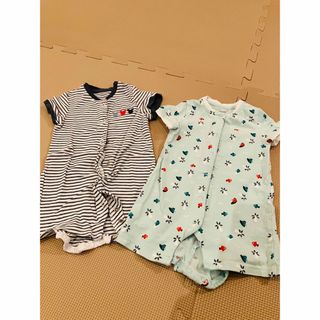 プチバトー(PETIT BATEAU)の【美品】オバイビOBAIBI ロンパース70cm 2枚セット(ロンパース)