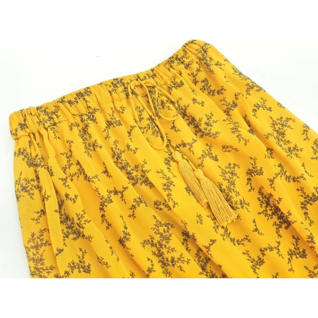 moussy(マウジー)のアズールバイマウジー シフォン 花柄 ロング スカート sizeS/黄 ■◇ レディース レディースのスカート(ロングスカート)の商品写真