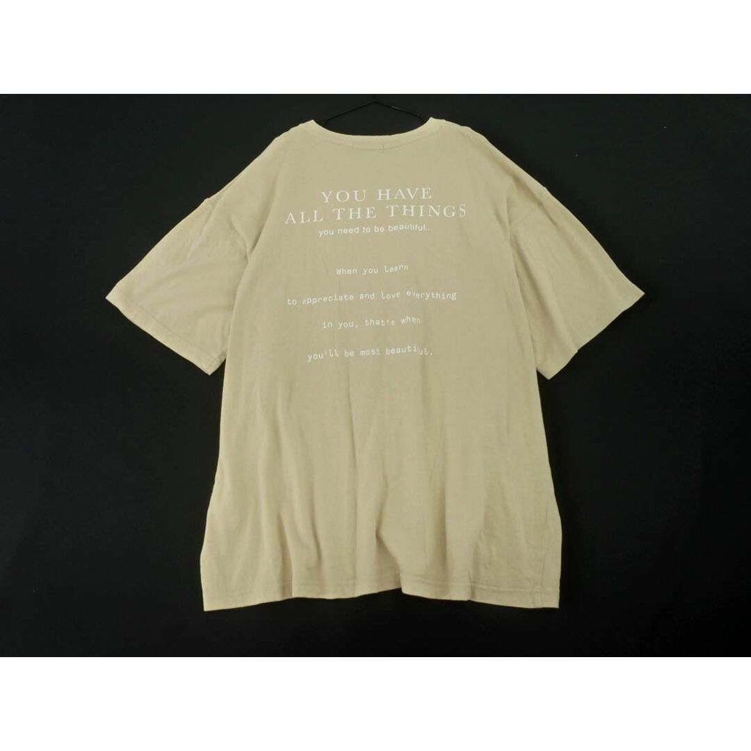 JEANASIS(ジーナシス)のジーナシス プリント オーバーサイズ Tシャツ sizeF/ベージュ ■◆ レディース レディースのトップス(Tシャツ(半袖/袖なし))の商品写真