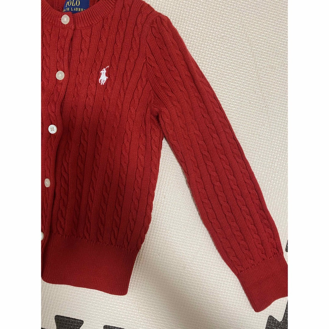 POLO RALPH LAUREN(ポロラルフローレン)のラルフローレン☆カーディガン☆100☆110☆赤☆4T☆キッズ キッズ/ベビー/マタニティのキッズ服女の子用(90cm~)(カーディガン)の商品写真