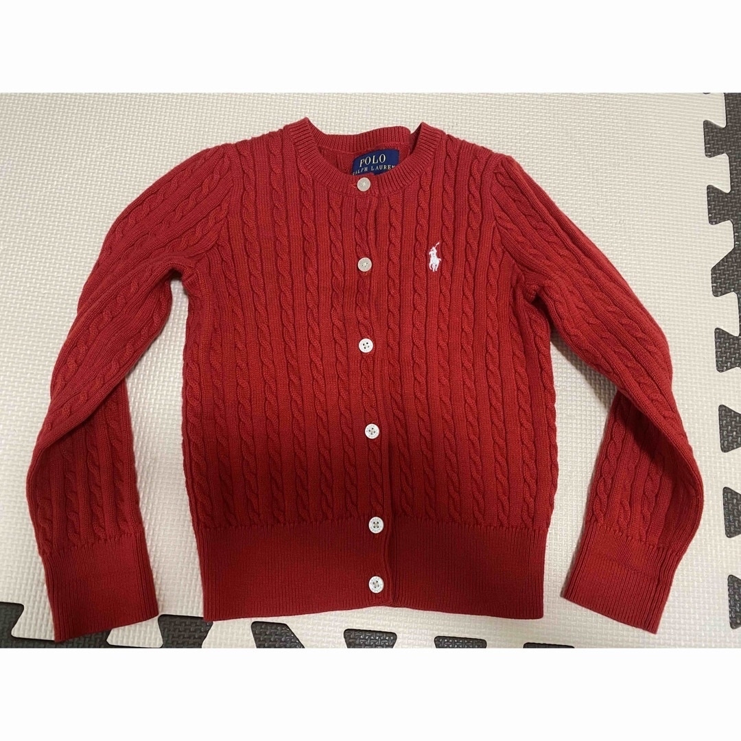 POLO RALPH LAUREN(ポロラルフローレン)のラルフローレン☆カーディガン☆100☆110☆赤☆4T☆キッズ キッズ/ベビー/マタニティのキッズ服女の子用(90cm~)(カーディガン)の商品写真