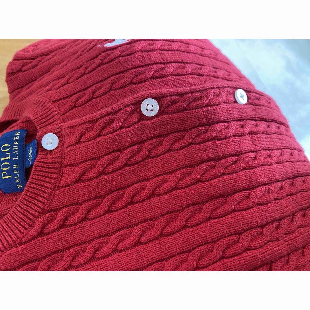 POLO RALPH LAUREN(ポロラルフローレン)のラルフローレン☆カーディガン☆100☆110☆赤☆4T☆キッズ キッズ/ベビー/マタニティのキッズ服女の子用(90cm~)(カーディガン)の商品写真