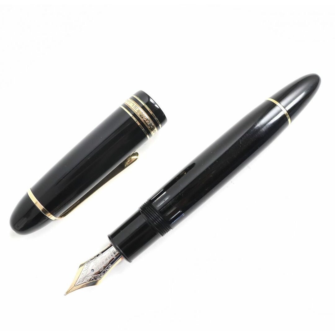 美品△MONTBLANC モンブラン マイスターシュテュック No149 ホワイトスター ペン先14K 万年筆 ブラック×ゴールド Mニブ ドイツ製