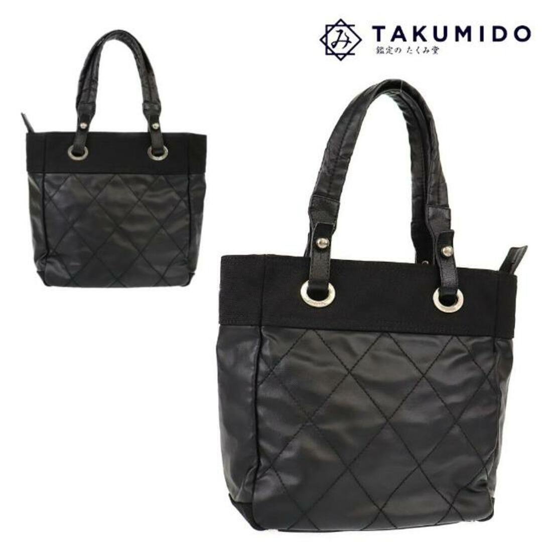 シャネル トートバッグ パリビアリッツ ブラック シルバー金具