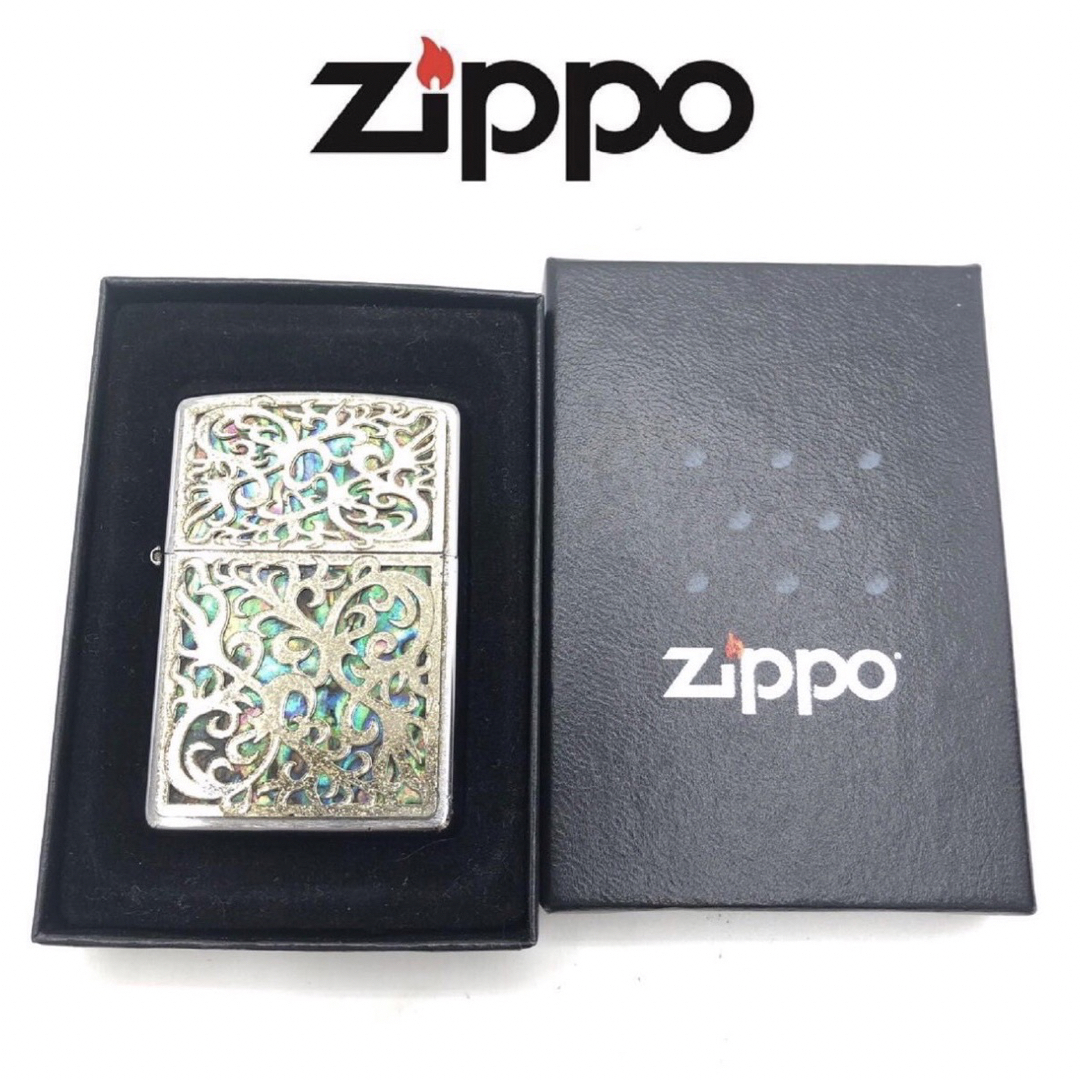 ZIPPO ジッポー　特殊加工 モザイクシェル　ネーム入り訳有り