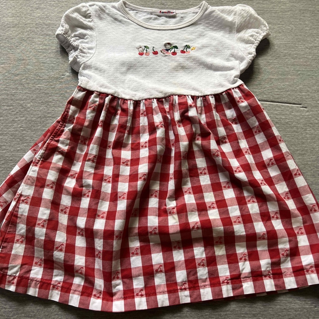 familiar(ファミリア)のファミリア　ワンピース　110難あり キッズ/ベビー/マタニティのキッズ服女の子用(90cm~)(ワンピース)の商品写真