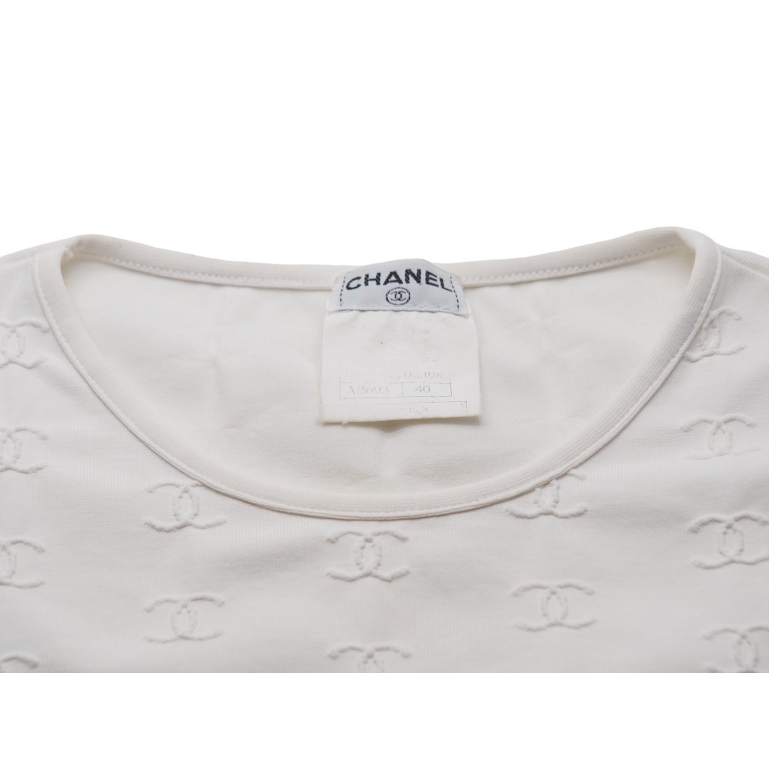 CHANEL シャネル ボーダー 半袖Ｔシャツ ブルー 00C P14952V08385 サイズ38 美品  48310