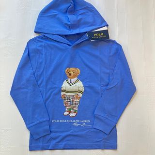 ラルフローレン(Ralph Lauren)の6t120cm 水色　格子パンツベア　フーディロンT  ラルフローレン(Tシャツ/カットソー)