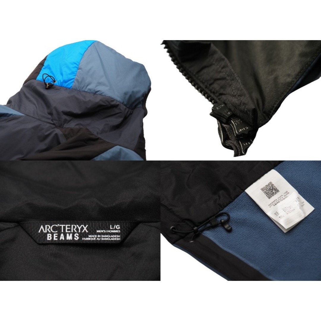 ARC'TERYX(アークテリクス)の新品同様 ARC'TERYX アークテリクス ビームス別注 ブルゾン Atom ジャケット ナイロン ブルー ブラック 140578 中古 53773 レディースのジャケット/アウター(ブルゾン)の商品写真