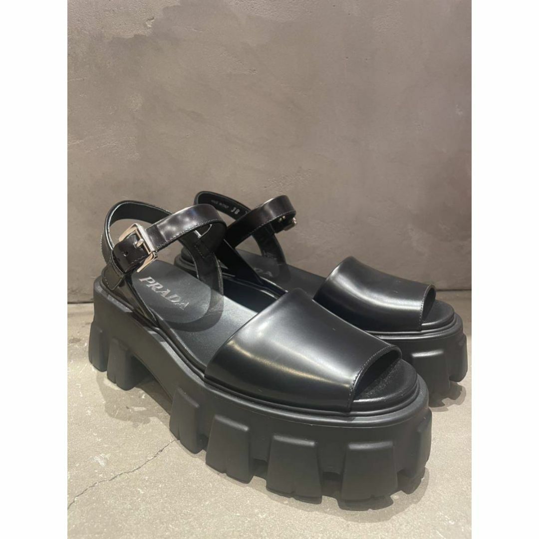未使用 197213 PRADA プラダ 厚底 サンダル サンダル 38 - サンダル