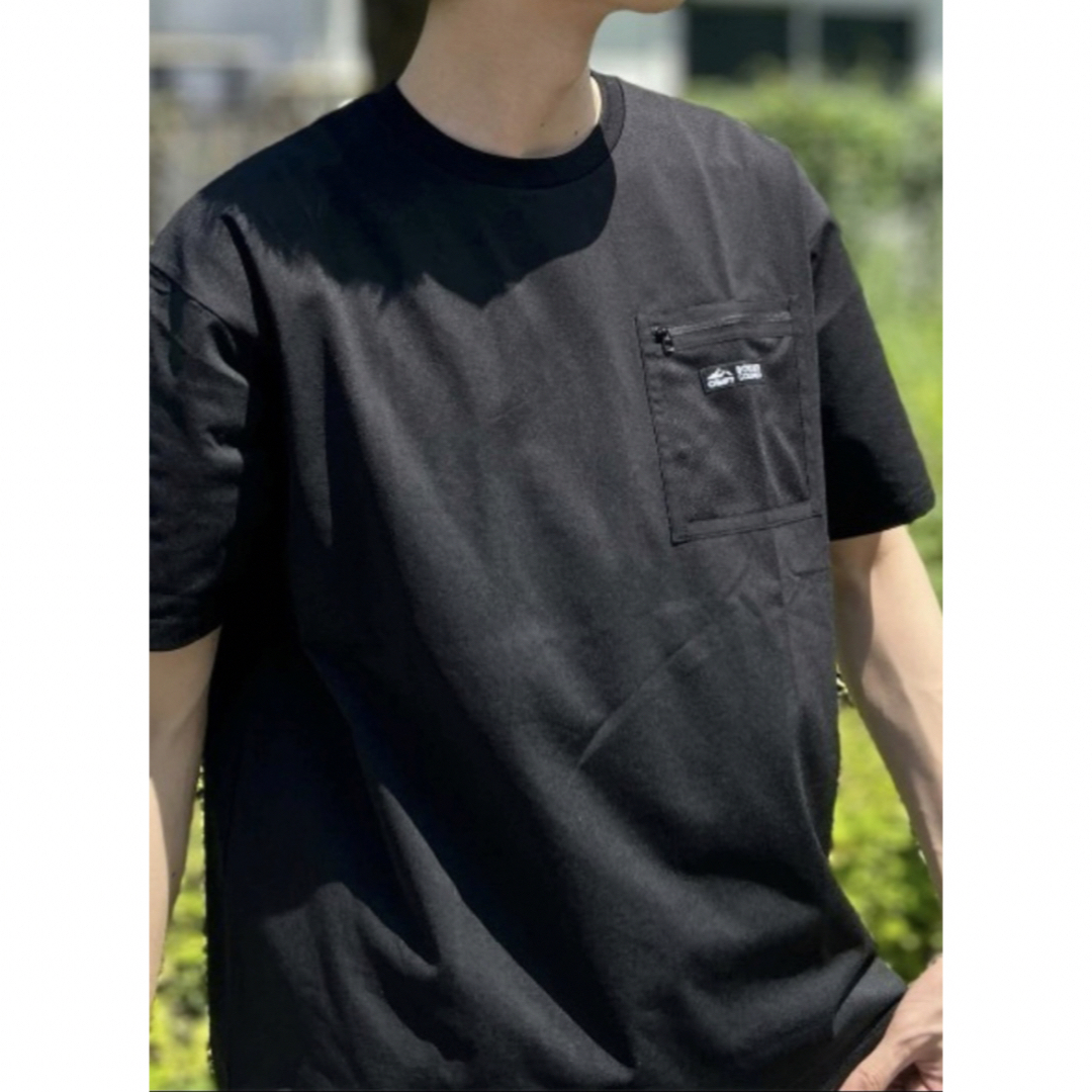 半袖クルーネック性別タイプCAMP7 水陸両用 半袖 ポケットＴシャツ 半袖Tシャツ(M)ブラック 黒