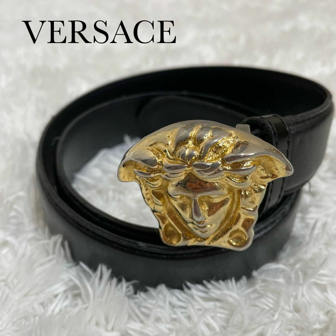 VERSACE - 良品✨ヴェルサーチ ベルト メデューサ ゴールド金具 レザー