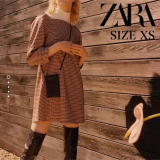 ザラ(ZARA)のZARA チェック ワンピース 秋ワンピ(ひざ丈ワンピース)