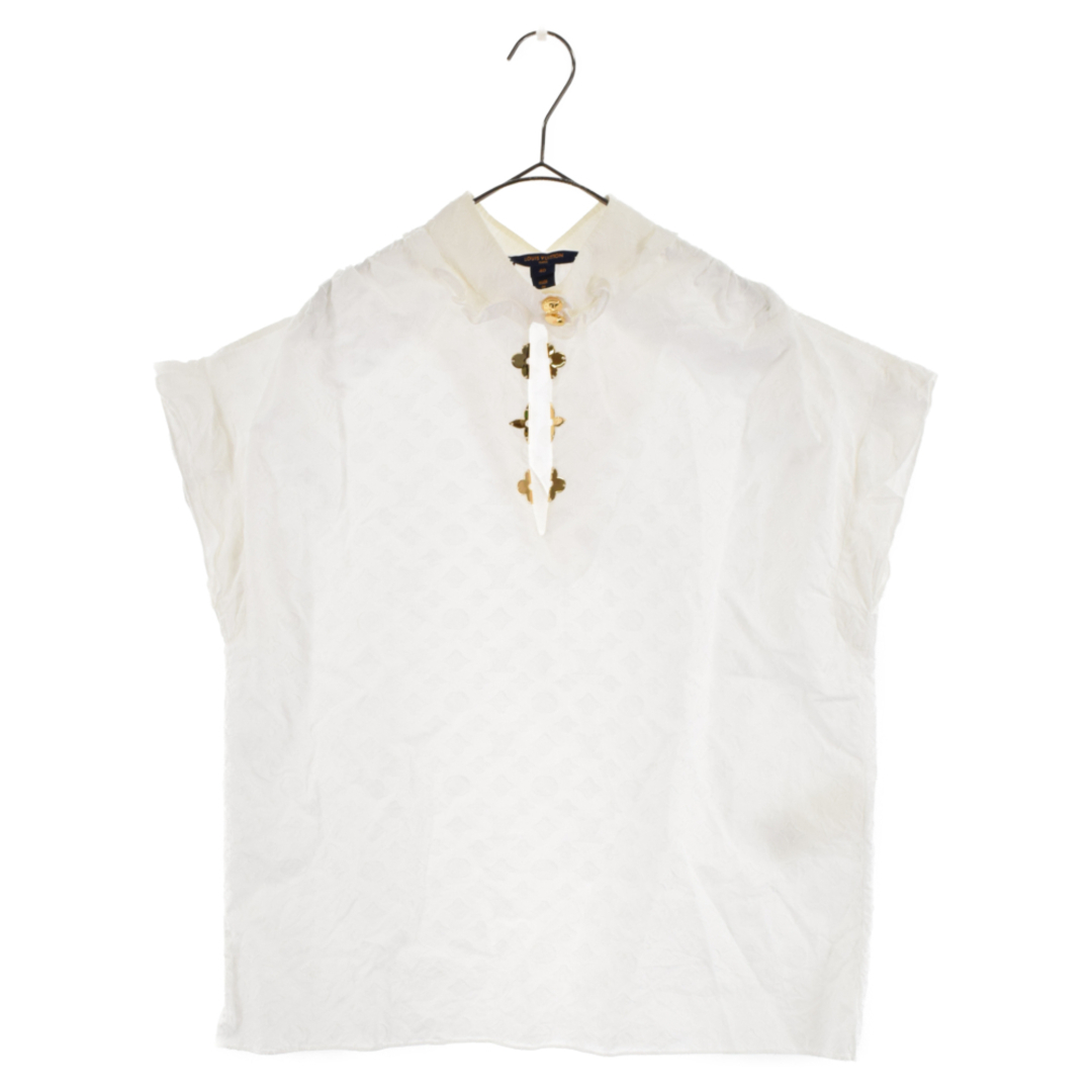 LOUIS VUITTON ルイヴィトン 19AW Monogram Blouse RW192W AQV FHBL13 モノグラム ノースリーブブラウス ホワイト