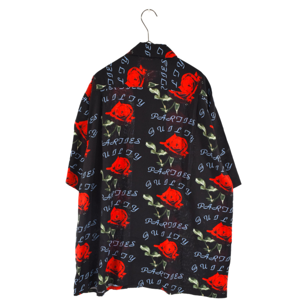 WACKO MARIA ワコマリア 22SS HAWAIIAN SHIRT S／S ローズハワイアン半袖シャツ ブラック/レッド  22SS-WMS-HI04