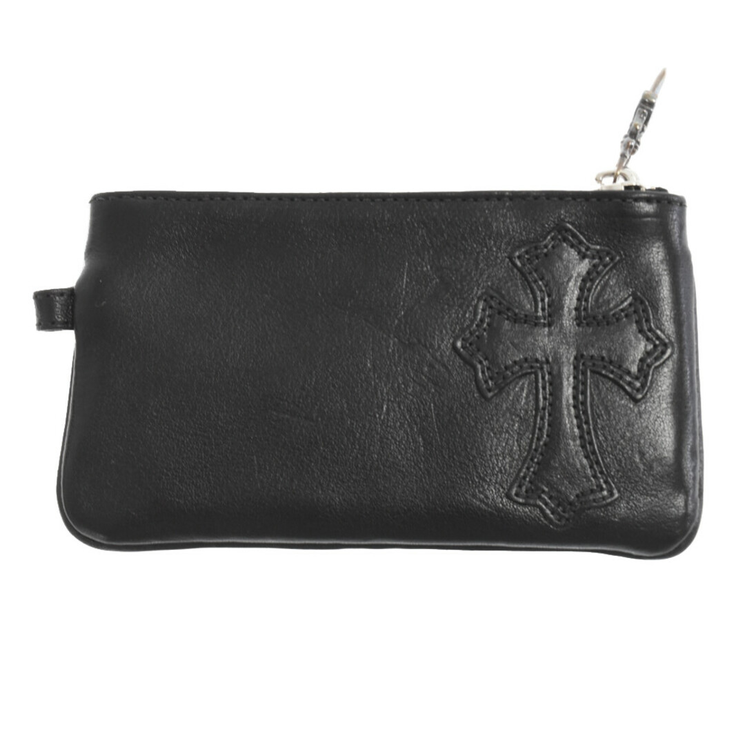 CHROME HEARTS クロムハーツ ZPR CHG WRISTLET SML/ジッパーチェンジパース ストラップ付クロスパッチダガージップレザーコインケース ブラック