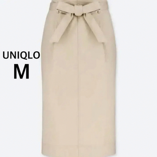 ユニクロ(UNIQLO)のUNIQLO タイトスカート ベージュ Mサイズ(ひざ丈スカート)