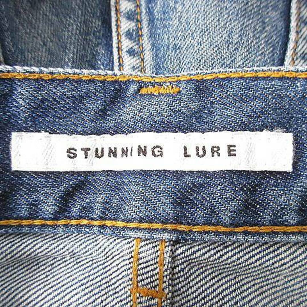 STUNNING LURE(スタニングルアー)のスタニングルアー デニムパンツ ジーンズ クロップド ウォッシュ加工 24 青 レディースのパンツ(デニム/ジーンズ)の商品写真