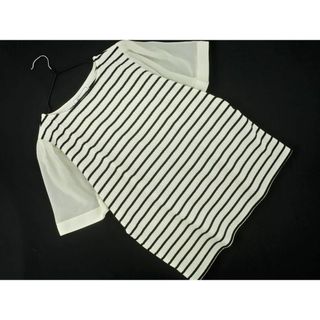 ロペピクニック(Rope' Picnic)のRope Picnic ロペピクニック シフォン ボーダー 切替 半袖 Tシャツ size38/白ｘ黒 ■◆ レディース(Tシャツ(半袖/袖なし))