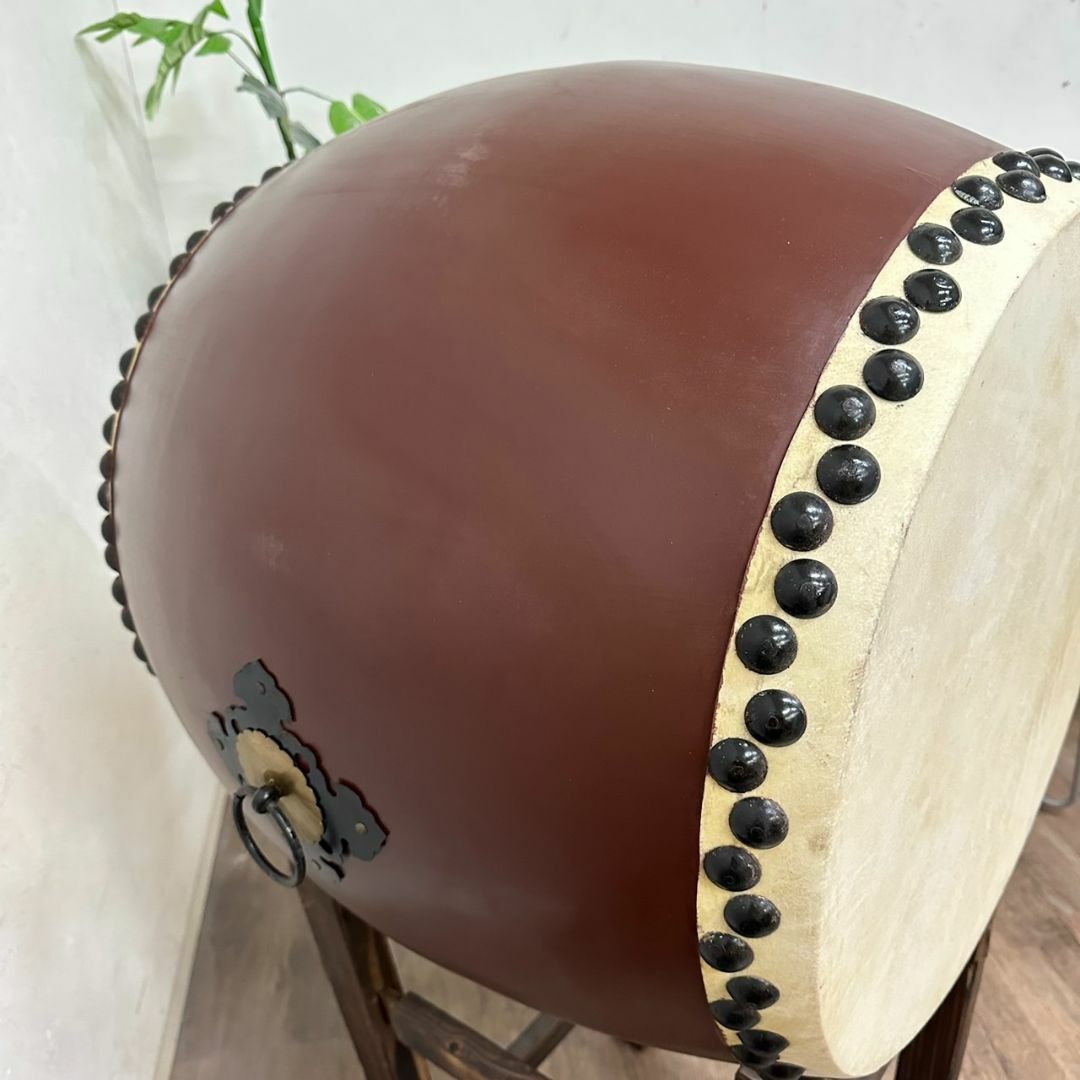 新品・未使用】 牛革 和太鼓 1.6尺・バチ付き・台付き 祭り