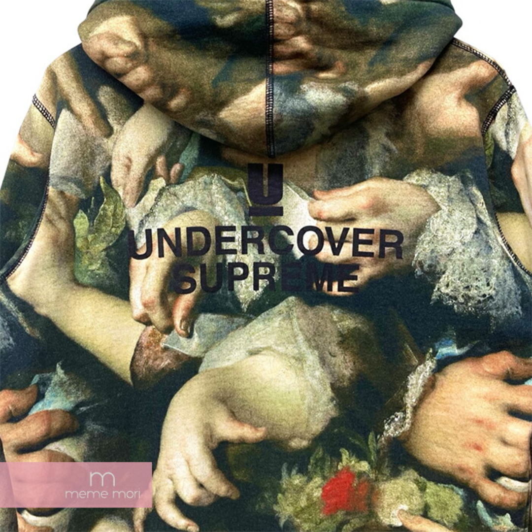 Supreme×UNDERCOVER 2015SS Hooded Sweatshirt シュプリーム×アンダーカバー フーデッドスウェットシャツ  プルオーバーパーカー 総柄プリント バックロゴ マルチカラー サイズS【230821】【中古-C】【me04】